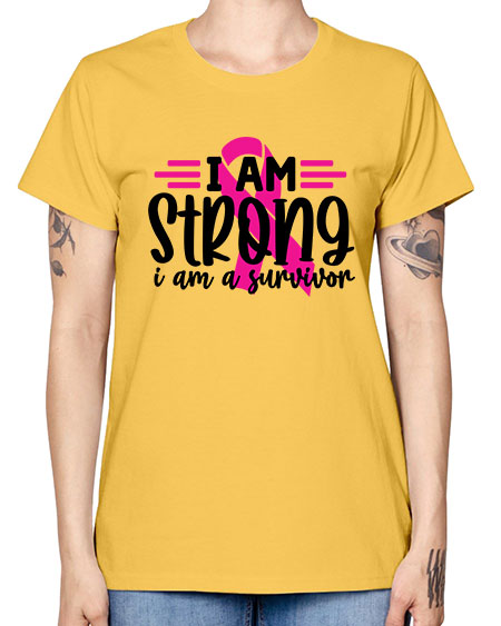 I Am Strong I Am a Survivor 20# - breast cancer -  Missy T-Shirt