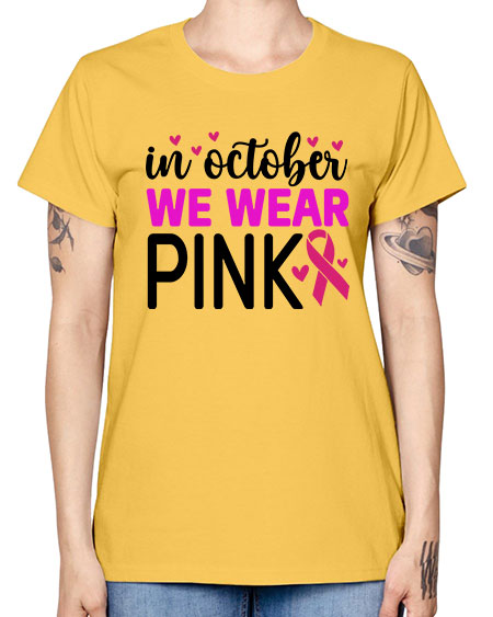 In October We Wear Pink 16# - breast cancer -  Missy T-Shirt
