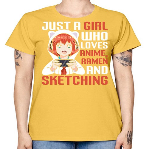 Just a girl who loves anime ramen and sketching260# - anime -  Missy T-Shirt