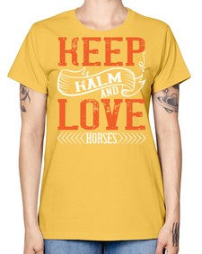 KEEP KALM AND LOVE HORSES Style 30# - horse -  Missy T-Shirt