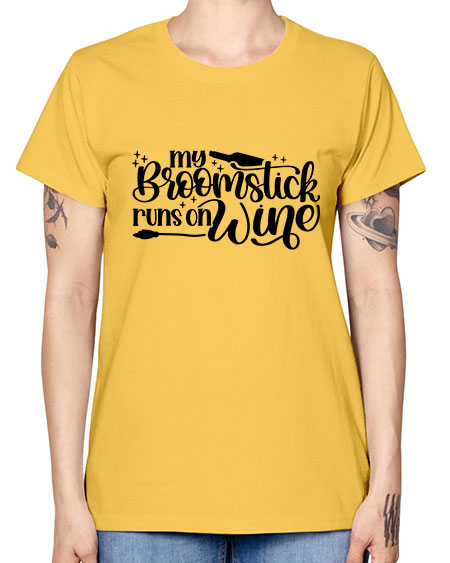 My Broomstick Runs On Wine Style 34# - beauty - fashion -  Missy T-Shirt