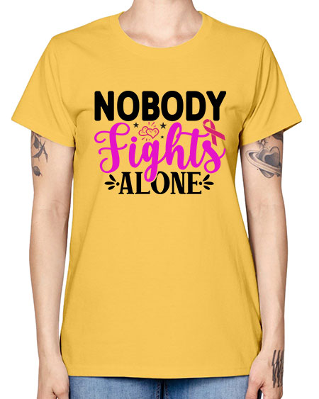 Nobody Fights Alone 12# - breast cancer -  Missy T-Shirt