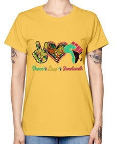 Peace Love Juneteenth Day Fist Png 8# - black juneteenth -  Missy T-Shirt