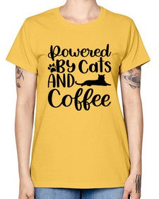 Powered By Cats And Coffee Style 102# - cats -  Missy T-Shirt