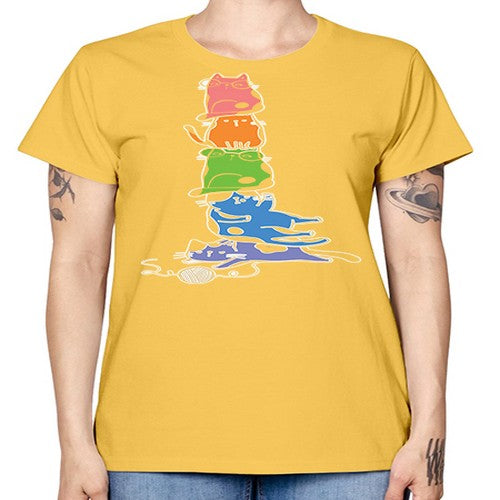 Pride Kawaii Cats Pile Cute Anime 277# - anime -  Missy T-Shirt