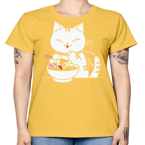 Ramen Cat Kawaii Anime Tee Japanese 280# - anime -  Missy T-Shirt