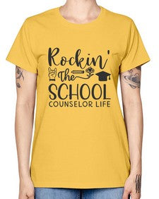 Rockin The School Counselor Life 774# - librarian -  Missy T-Shirt