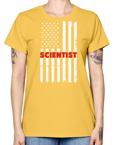 ScientistUSAFlagScientistSkinite Scientist Skinite 38# - general science -  Missy T-Shirt