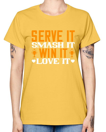 Serve it smash it win it love it 1883# - badminton -  Missy T-Shirt