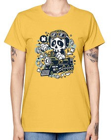 Skull Train 1067# - skull and bones -  Missy T-Shirt