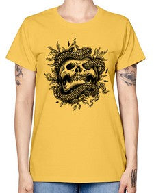 Snake Skull 1095# - skull and bones -  Missy T-Shirt