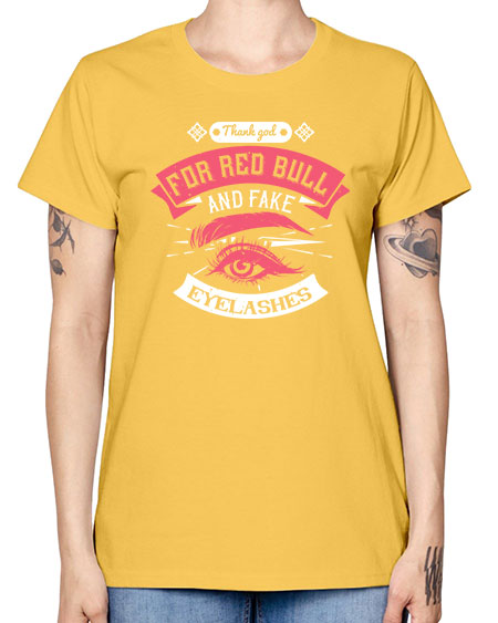 Thank god for Red Bull and fake eyelashes Style 185# - beauty - fashion -  Missy T-Shirt