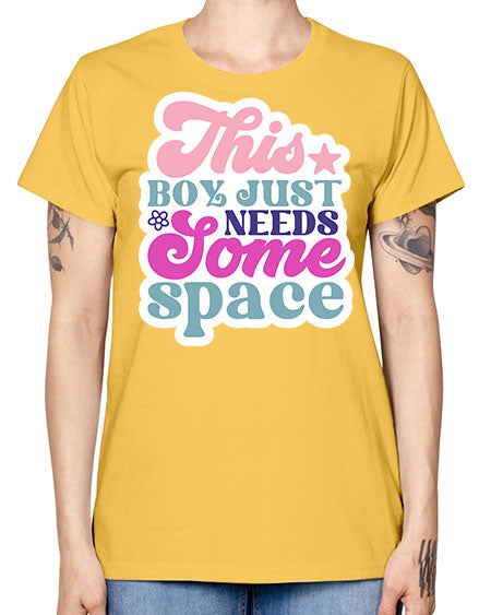 This boy just needs some space 6# - space -  Missy T-Shirt