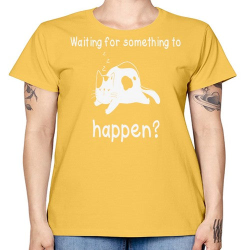 Waiting For Something Sleeping Cat 285# - anime -  Missy T-Shirt