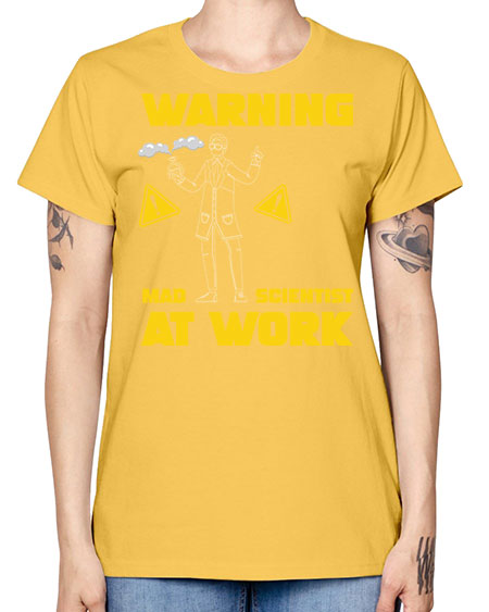 WarningMadScientistAtWorkScientistSkinite Scientist Skinite 13# - general science -  Missy T-Shirt