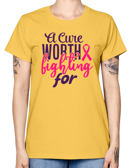 a cure worth fighting for Style 17# - breast cancer -  Missy T-Shirt
