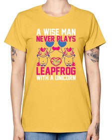 a wise man never plays leapfrog with a unicorn 5# - unicorn -  Missy T-Shirt