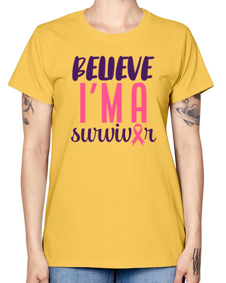believe im a survivor Style 16# - breast cancer -  Missy T-Shirt