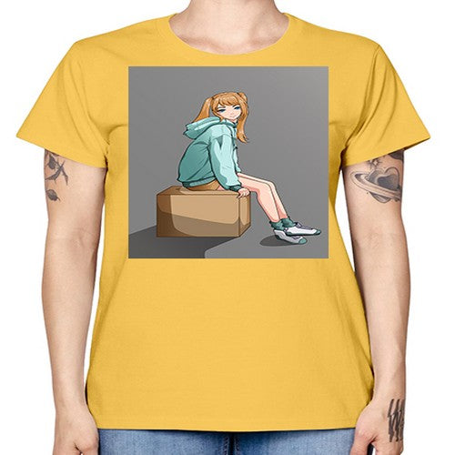 cute casual girl using jacket 49# - anime -  Missy T-Shirt