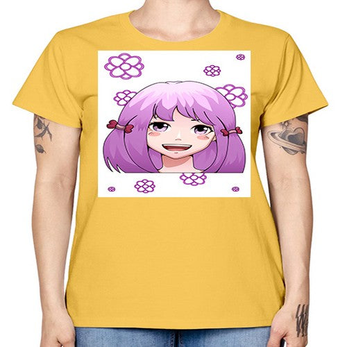 cute ponytails purple hair girl 63# - anime -  Missy T-Shirt