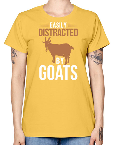 easily distracted by goats Style 5# - goat -  Missy T-Shirt