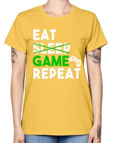 eat sleep game repeat 78# - video games -  Missy T-Shirt