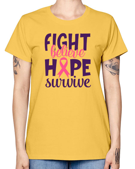 fight believe hope survive Style 13# - breast cancer -  Missy T-Shirt