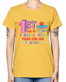 first day of Kindergarten Pray 106# - kindergarten -  Missy T-Shirt