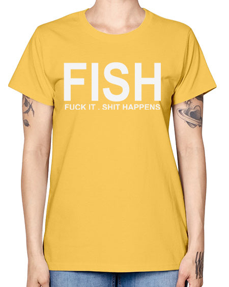 fish sarcastic t shirt 54# - shark-fish -  Missy T-Shirt