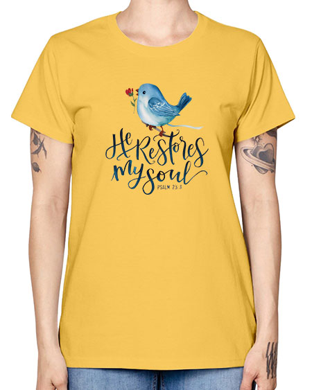 he restores my soul 39# - birds -  Missy T-Shirt