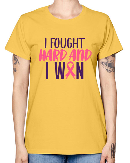 i fought hard and i won Style 10# - breast cancer -  Missy T-Shirt