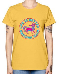 life is better with unicorn 251# - unicorn -  Missy T-Shirt