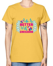 life is better with unicorn 252# - unicorn -  Missy T-Shirt