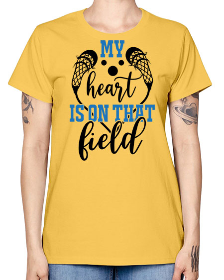 my heart is on that field 13# - lacrosse -  Missy T-Shirt