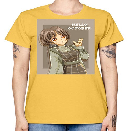 of beautiful girl in hello october 133# - anime -  Missy T-Shirt