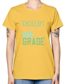rollin into fifth grade 775# - fifth grade -  Missy T-Shirt
