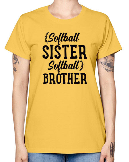 softball sister softball brother 2273# - softball -  Missy T-Shirt