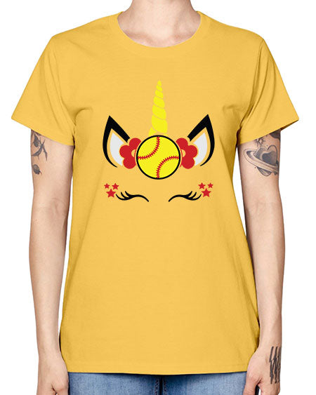 softball unicorn 398# - softball -  Missy T-Shirt