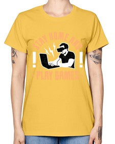 stay home and play game 153# - video games -  Missy T-Shirt