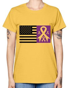 usa flag with alzheimers cancer 219# - alzheimers -  Missy T-Shirt