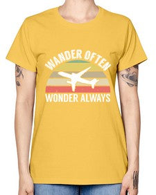 wander often wonder always  47# - airplane -  Missy T-Shirt