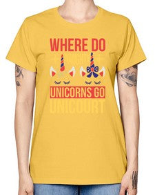 where do naughty unicorns go unicourt 556# - unicorn -  Missy T-Shirt