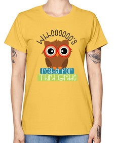 whooos ready for third grade 1009# - third grade -  Missy T-Shirt
