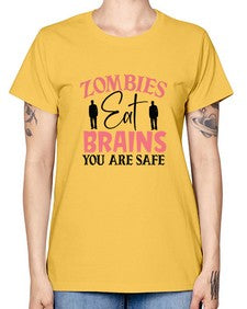zombies eat brains you are safe 1277# - sassy -  Missy T-Shirt