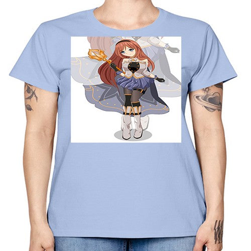 A beautiful girl with magic wand game 23# - anime -  Missy T-Shirt