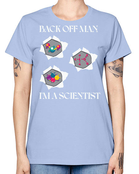 BackOffManImAScientistSkinite Scientist Skinite 289# - general science -  Missy T-Shirt