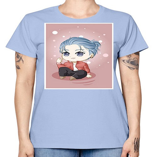Cute little boy silver hair 78# - anime -  Missy T-Shirt