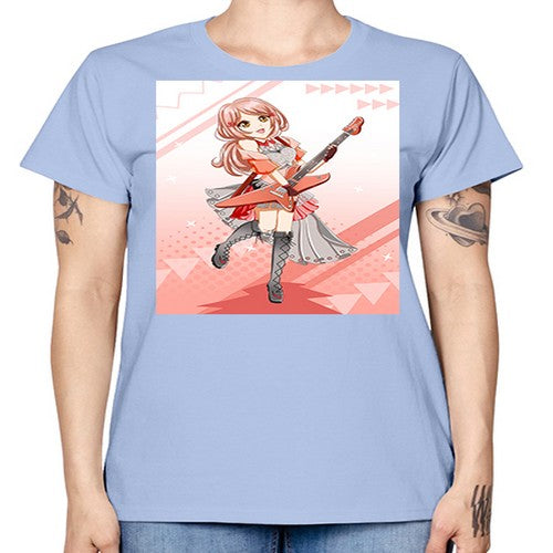 Cute rock star girl with guitar game 17# - anime -  Missy T-Shirt