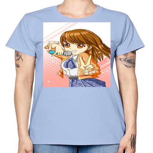 Cute teenage student girl singing song 47# - anime -  Missy T-Shirt