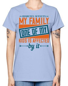 Diabetes affects my family One of my kids is affected by it Style 4# - diabetes -  Missy T-Shirt